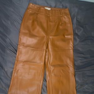 Meshki brown leather pant